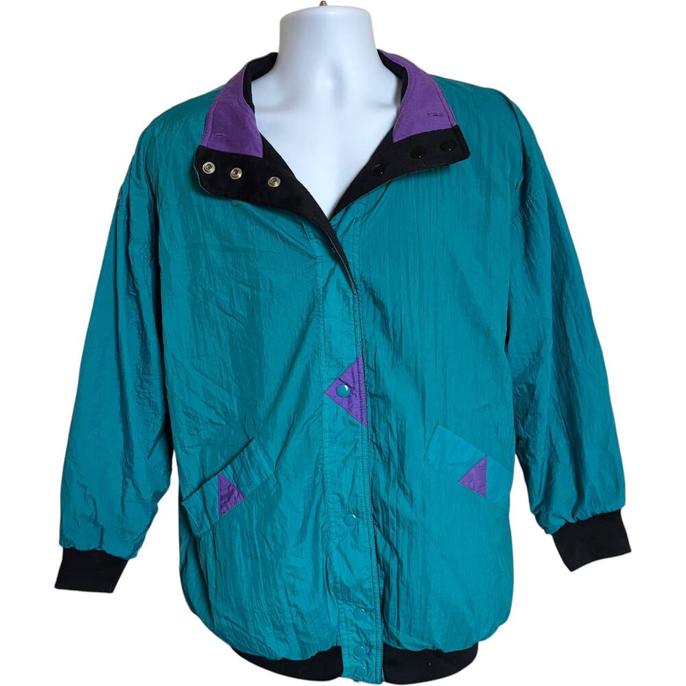 Unbranded L Retro Windbreaker Blue Relaxed